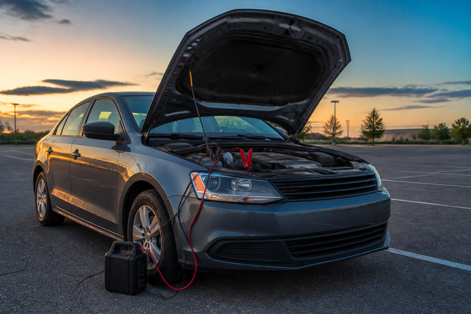 Autobatterie leer und mobile Starthilfe ohne Steckdose