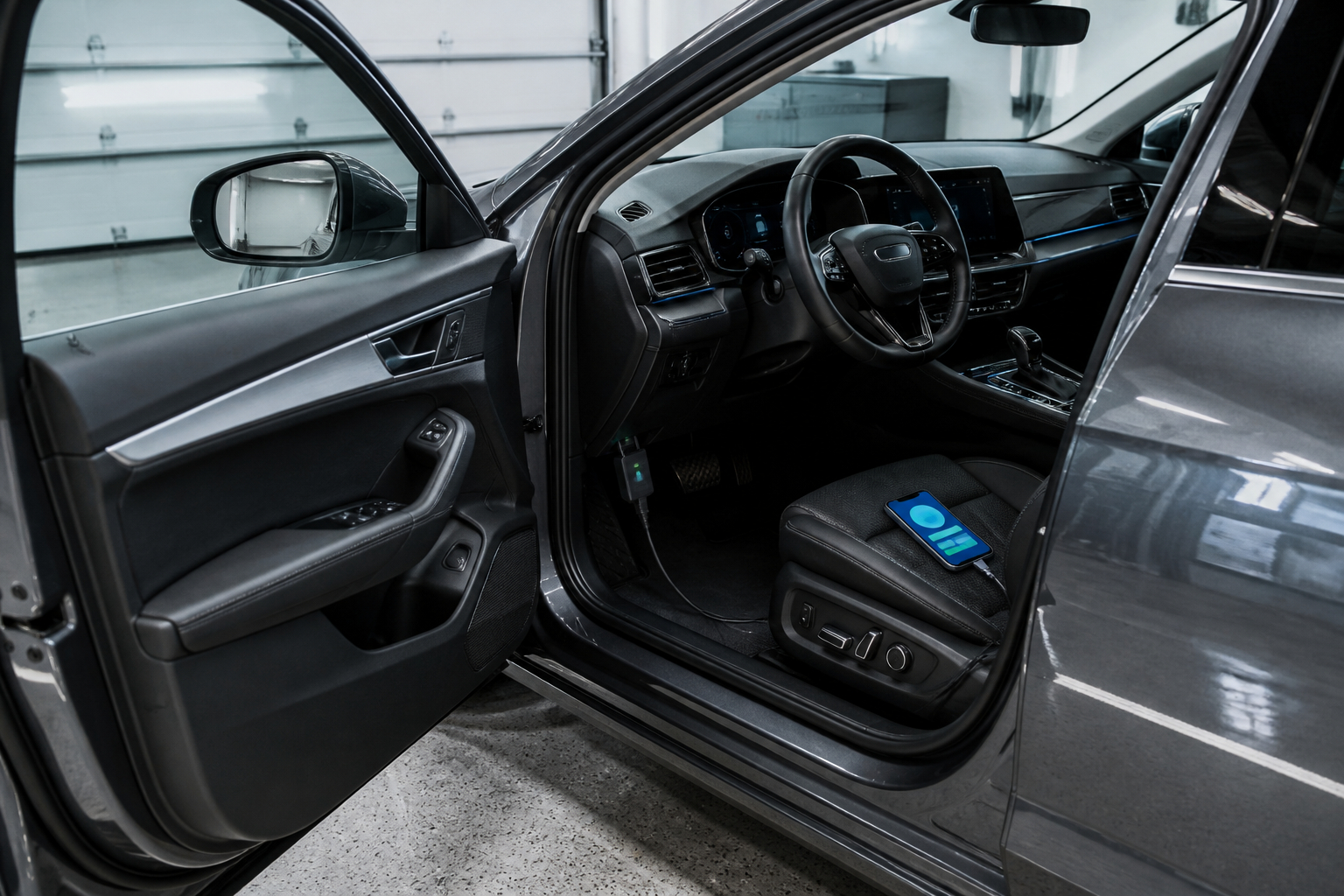 Autodiagnose mit OBD2 Bluetooth Adapter in der Garage