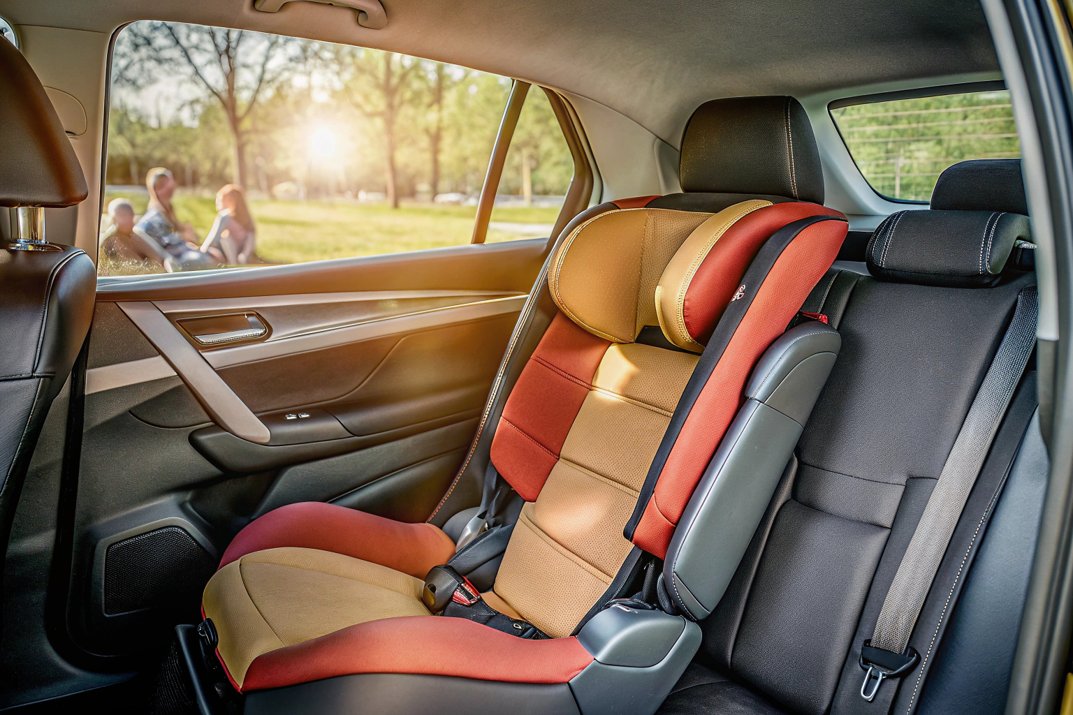 CBX by CYBEX Kinder-Autositz Solution X i-Fix im Auto installiert mit einem Kind, das darin sitzt. CBX by CYBEX Kinder-Autositz Solution X i-Fix