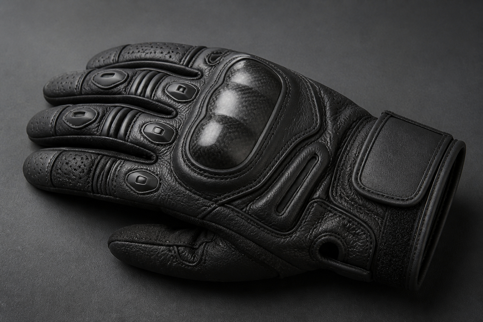 Motorradhandschuh mit Knöchelprotektor und verstärkter Handfläche