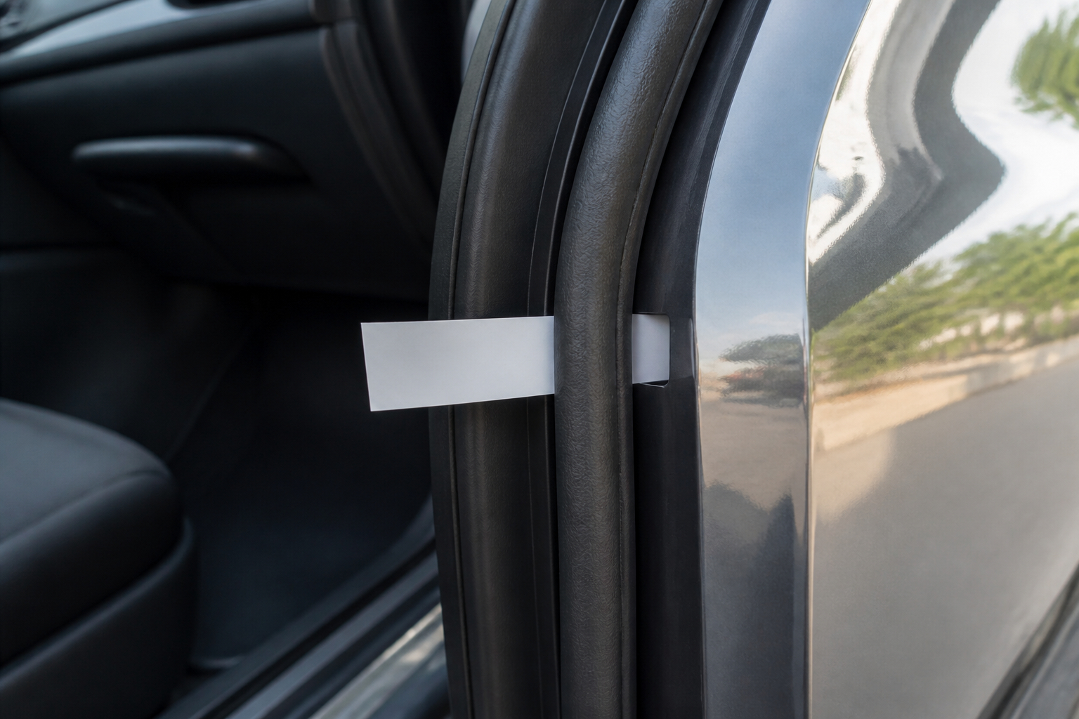Autotürdichtung auf Risse Anpressdruck und korrekten Sitz prüfen