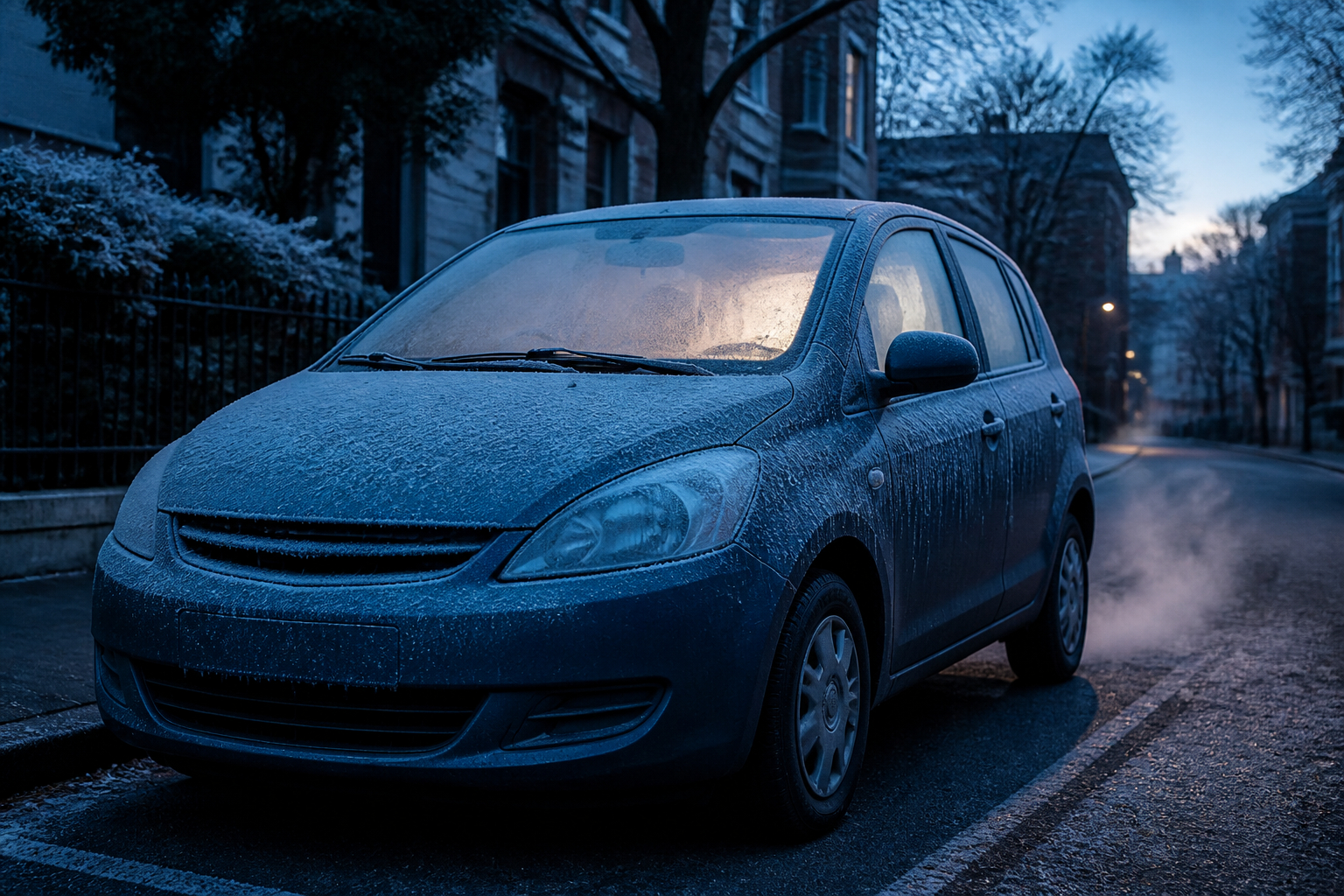 Kaltstart eines Autos bei niedrigen Temperaturen als Belastung für Motoröl