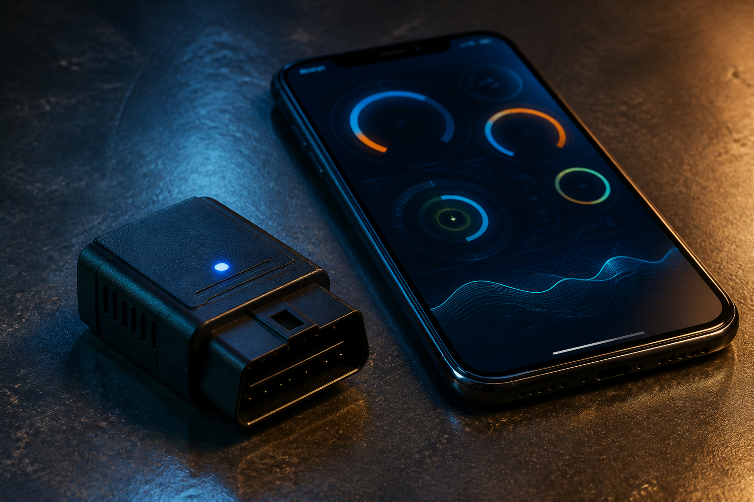 Bluetooth OBD2 Adapter mit Smartphone Diagnose-App