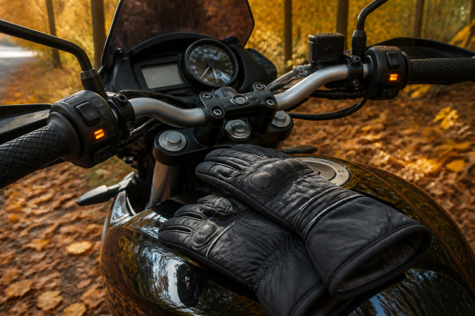 Motorrad mit Heizgriffen und Bedienelement am Lenker