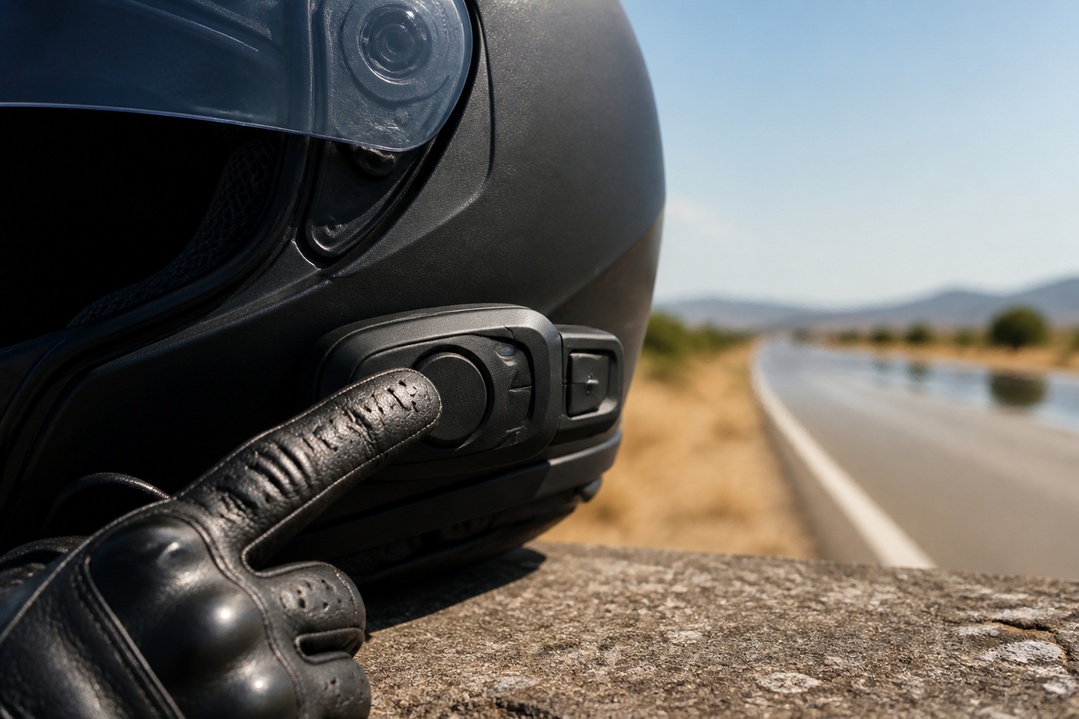 Motorrad Headset im Sommer mit Handschuh bedienen