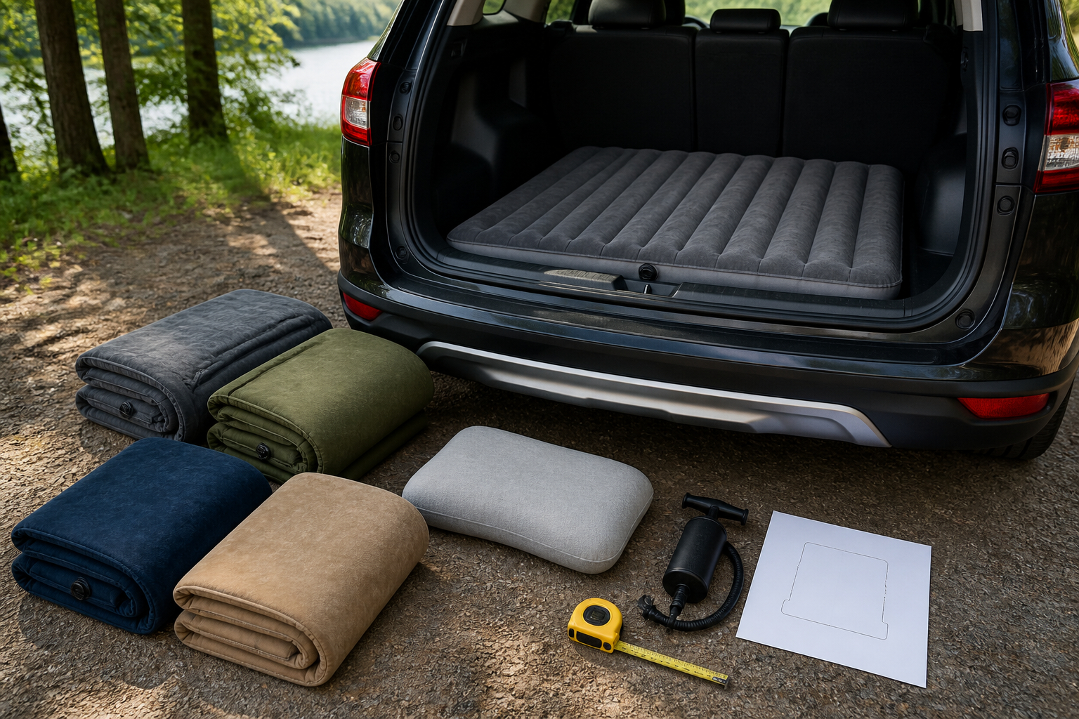 Auto Camping Matratze mit Maßband und Zubehör vergleichen