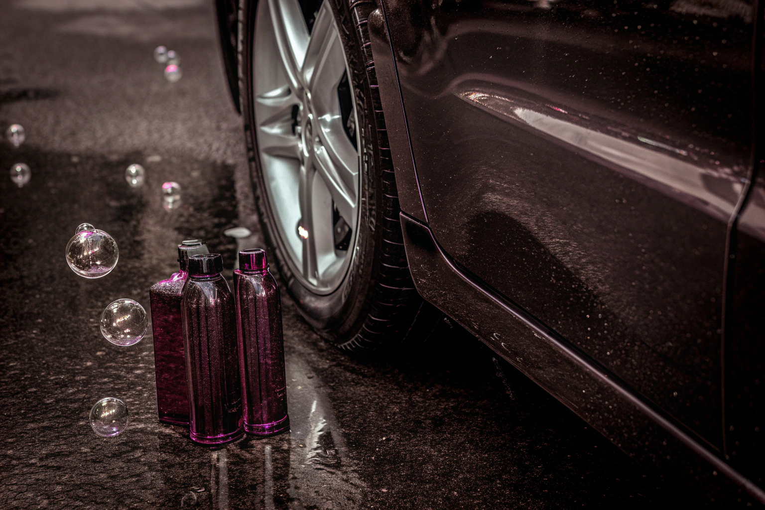 Ein Autoshampoo und Felgenreiniger Set für die gründliche Außenreinigung. Autowäsche Set mit Shampoo und Felgenreiniger