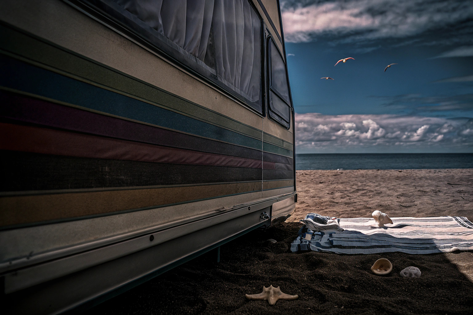 Caravan am Strand