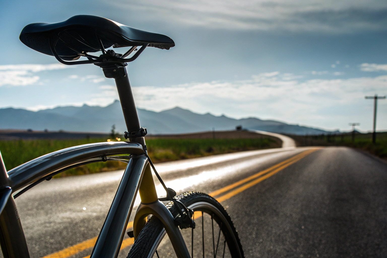 Fahrrad ausgestattet für Langstreckenfahrt