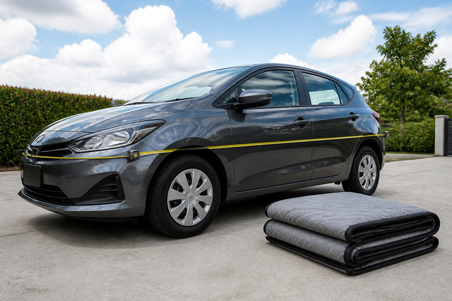 Auto für passende Hagelschutzplane ausmessen
