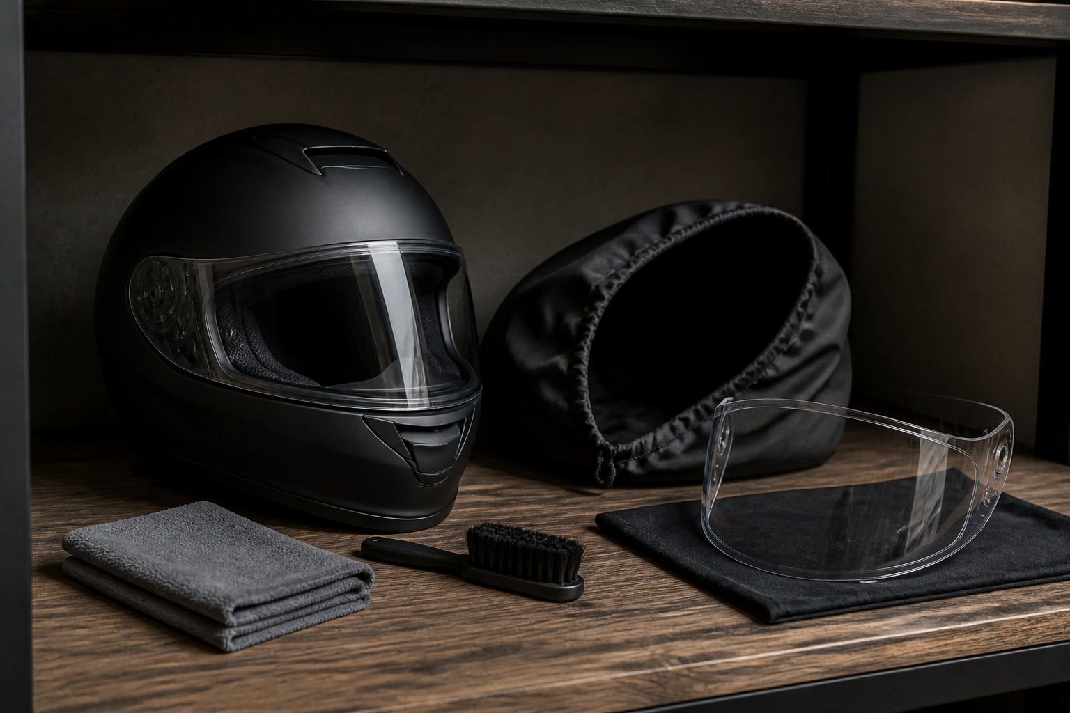 Motorradhelm richtig im atmungsaktiven Helmbeutel lagern