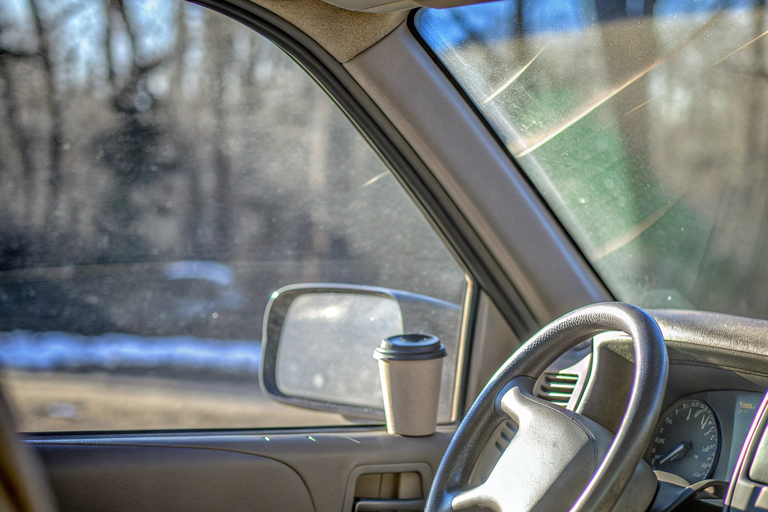 Gestresster Fahrer macht Pause