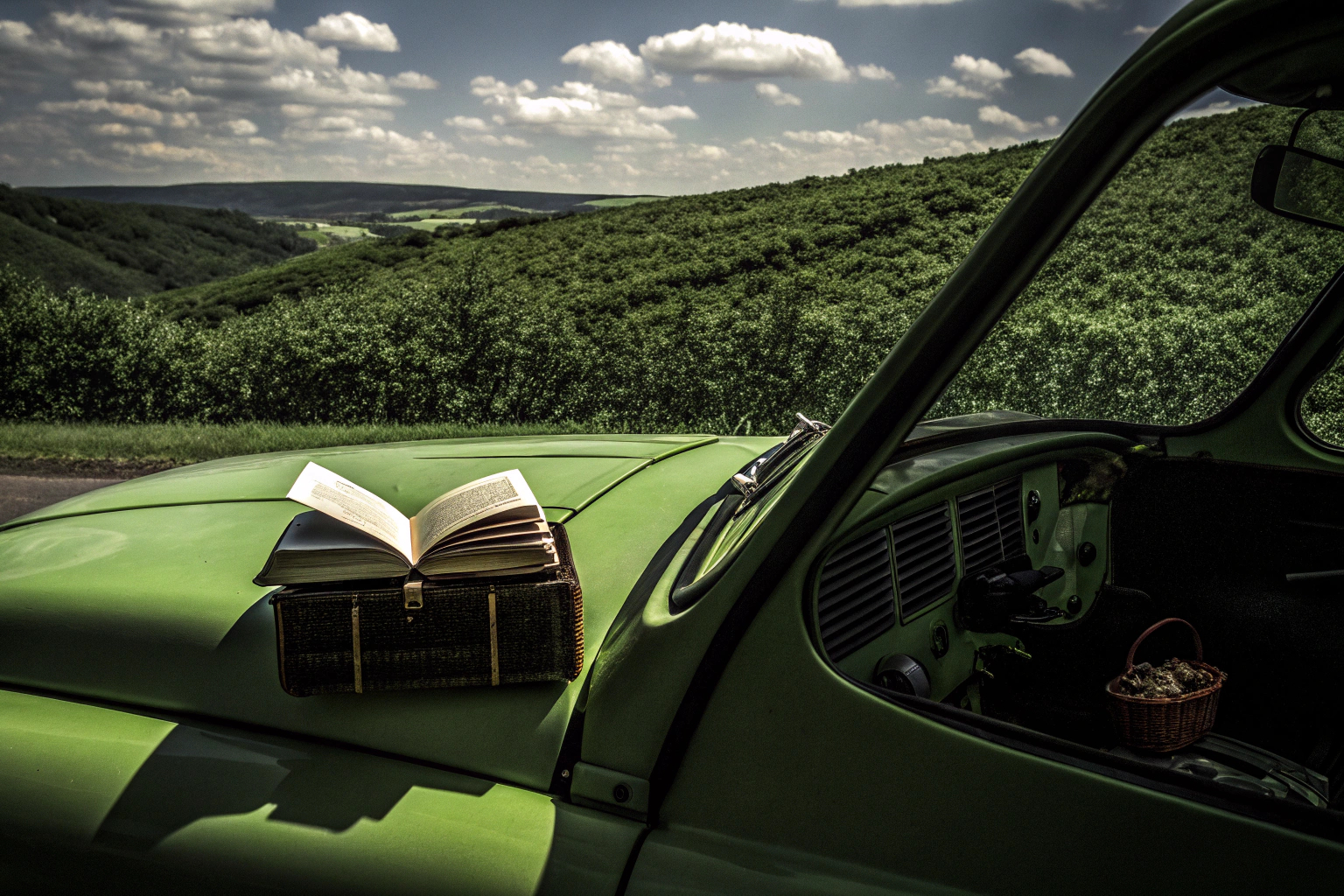 Kind schreibt im Roadtrip-Reisetagebuch