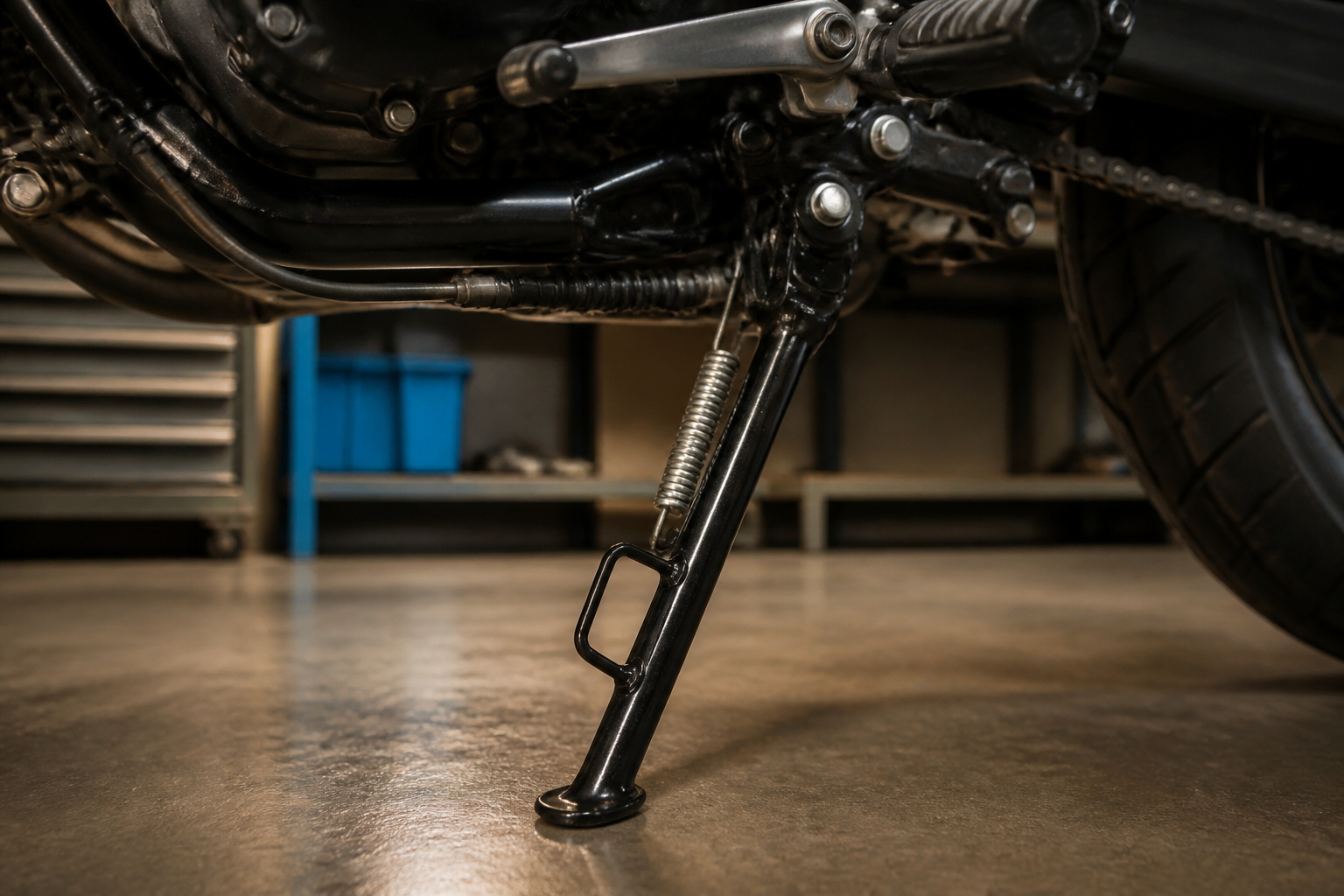 Sicherheitsprüfung des Motorrad-Seitenständers nach Schalterwechsel