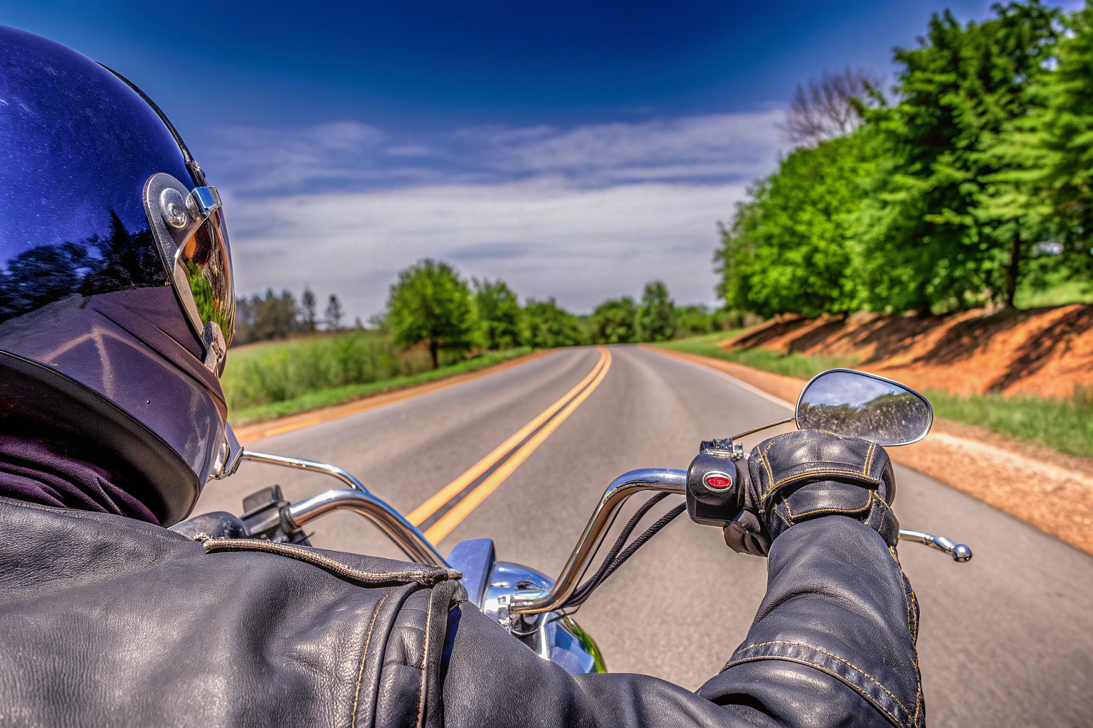Motorradfahrer in Schutzkleidung