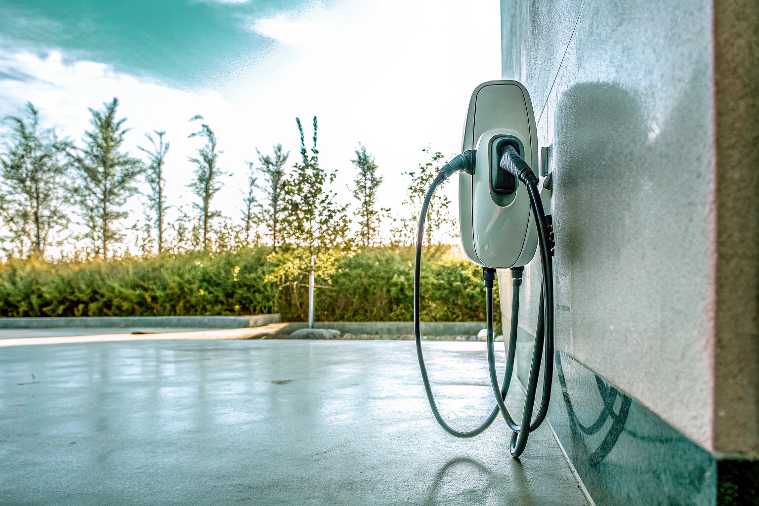 Ein vielseitiges Ladegerät, das an verschiedene Steckdosen angeschlossen werden kann. Vielseitiges Elektroauto-Ladegerät