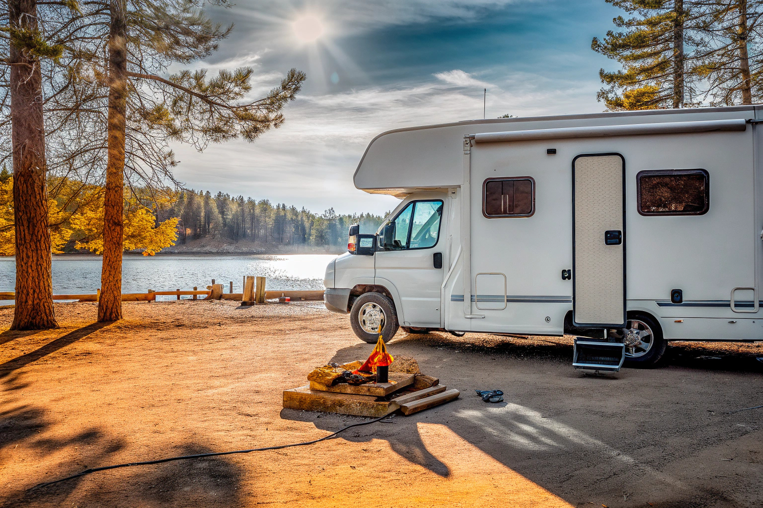 Wohnmobil auf einem Campingplatz
