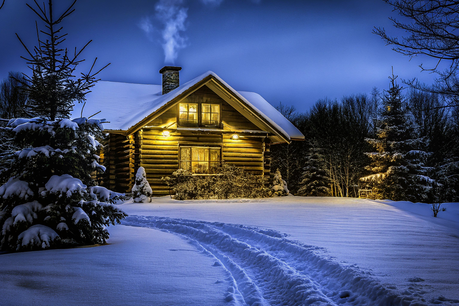 Winterhütte im Schnee