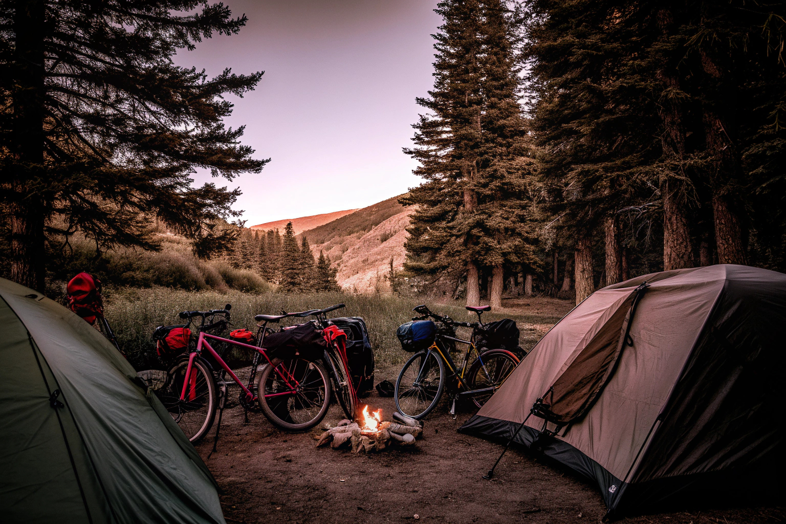 Bikepacker beim Campen