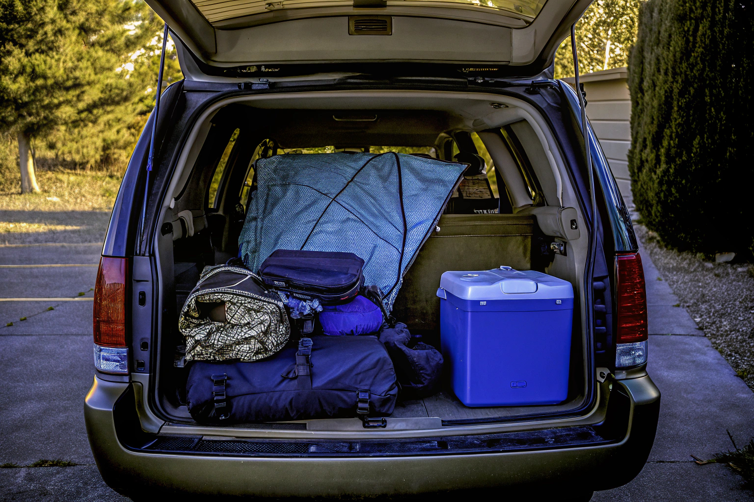 Freunde packen das Auto für eine Autoreise