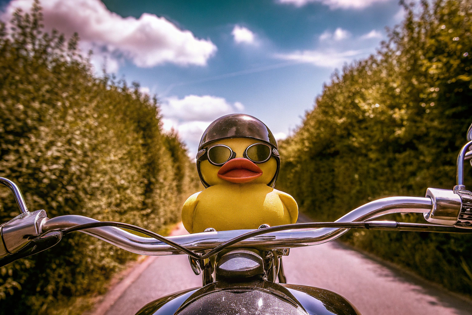Gummiente Motorrad Dekoration