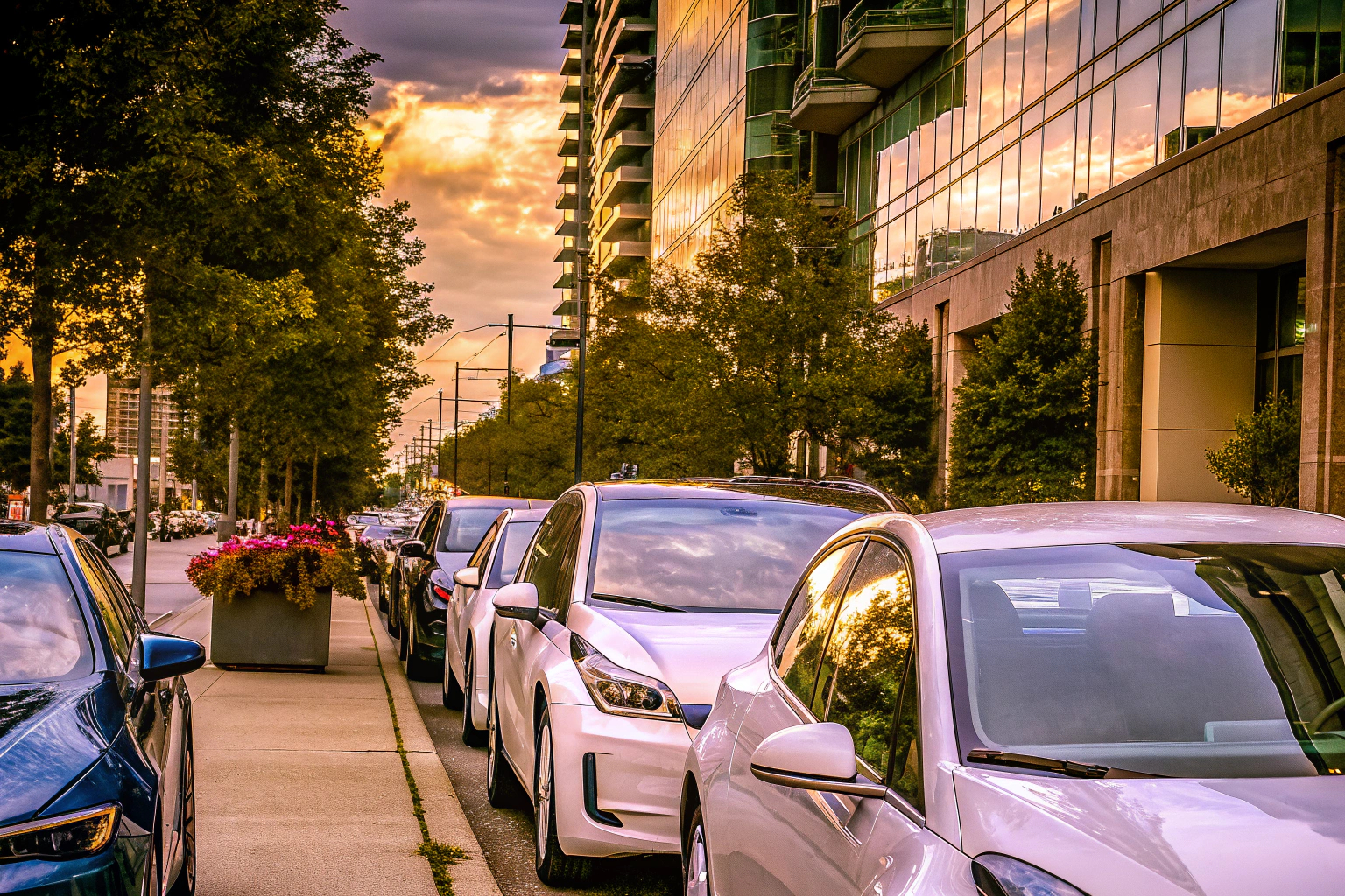 Carsharing-Fahrzeuge in der Stadt