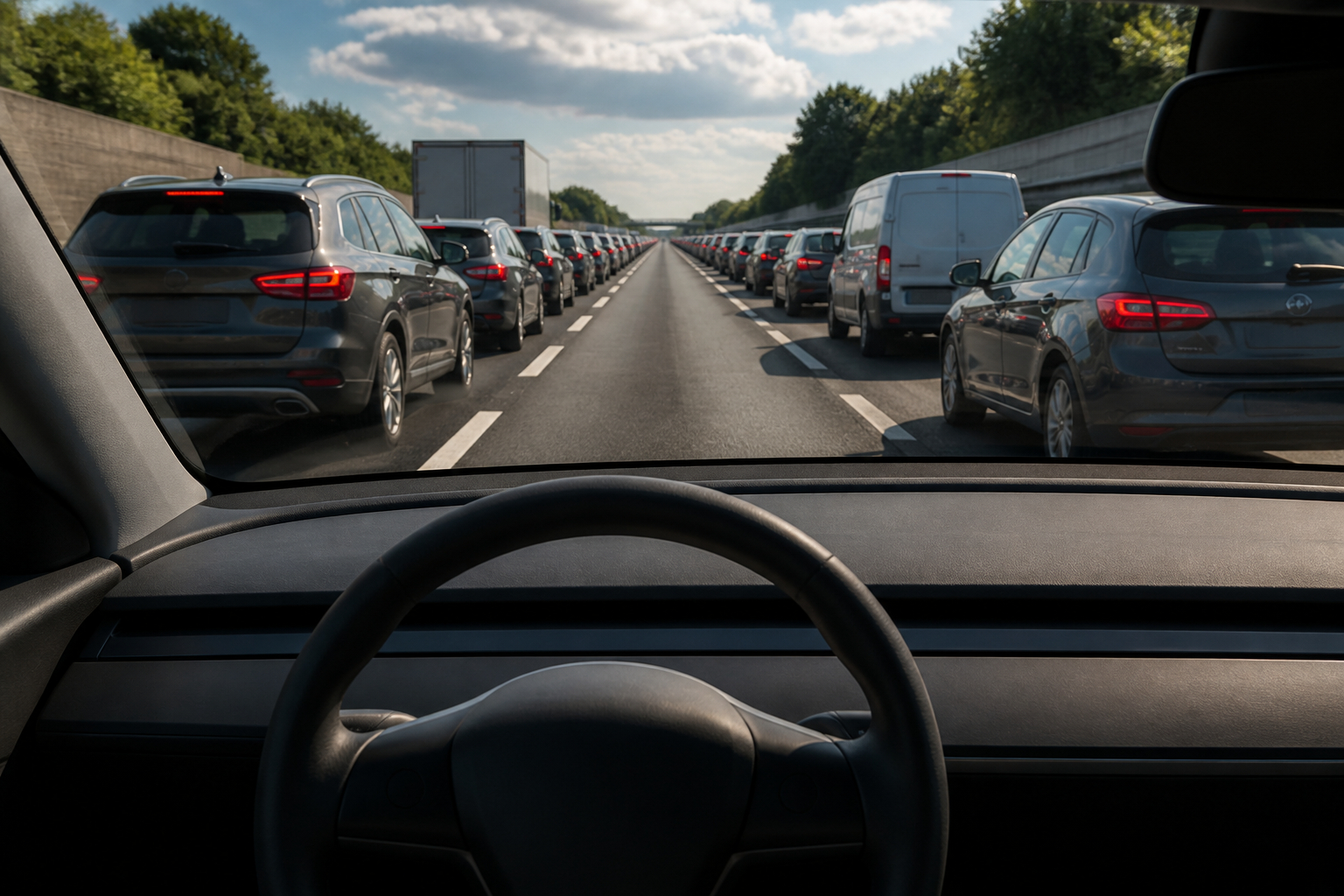 Fahrer bleibt beim ACC im Stau aufmerksam