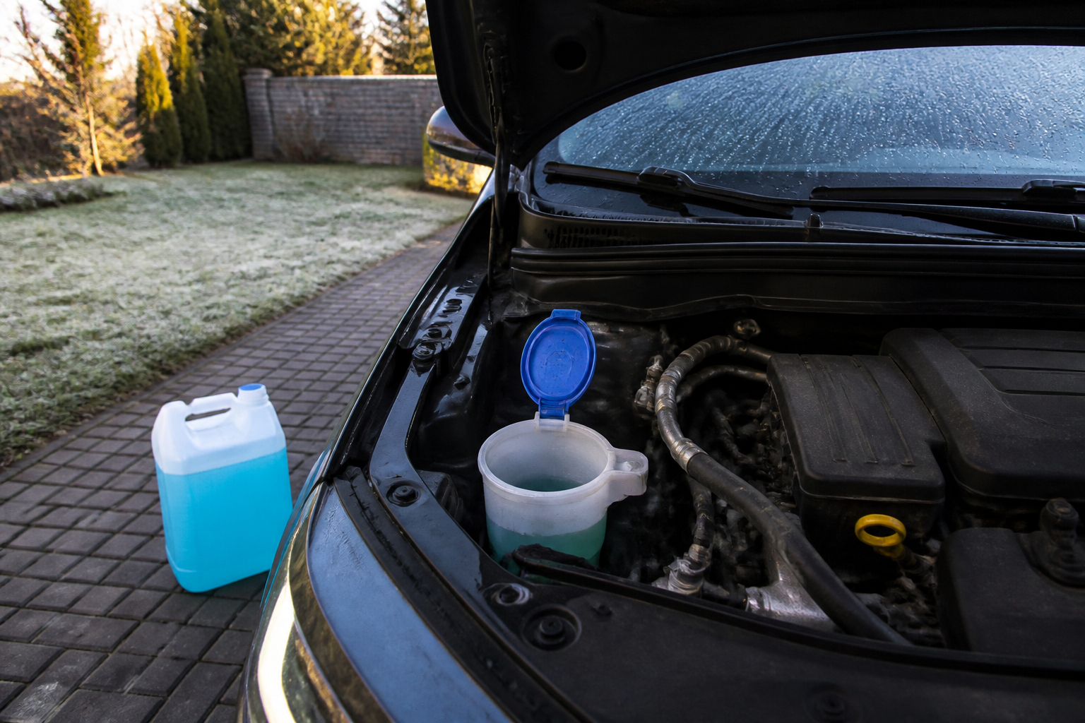 Scheibenwaschanlage am Auto vor dem Winter prüfen und befüllen