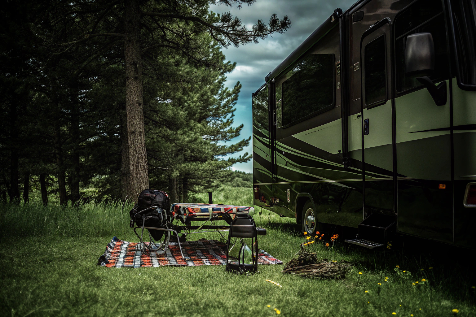 Familie beim Camping