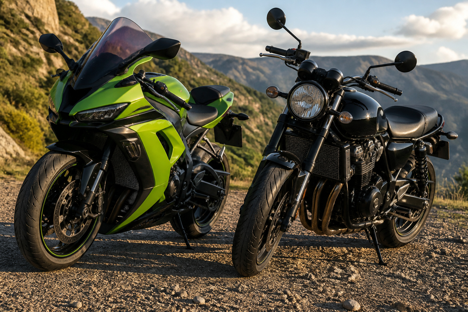 Kühlerschutzgitter an Kawasaki Motorrad und Naked Bike gegen Steinschlag