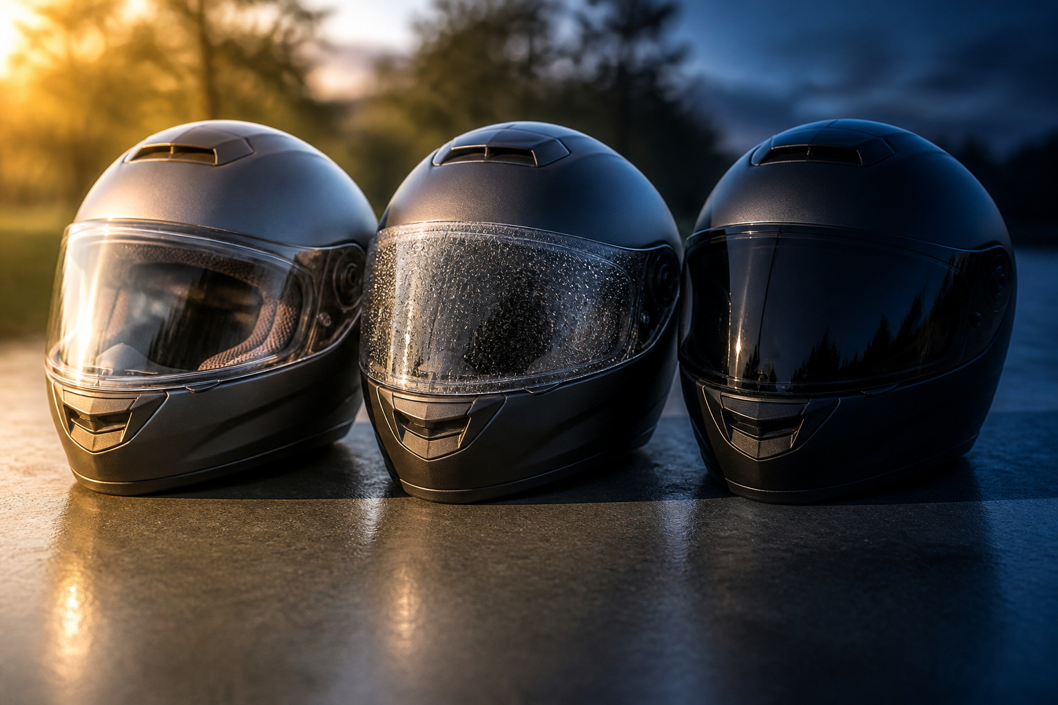 Klare und getönte Motorradvisiere im Vergleich