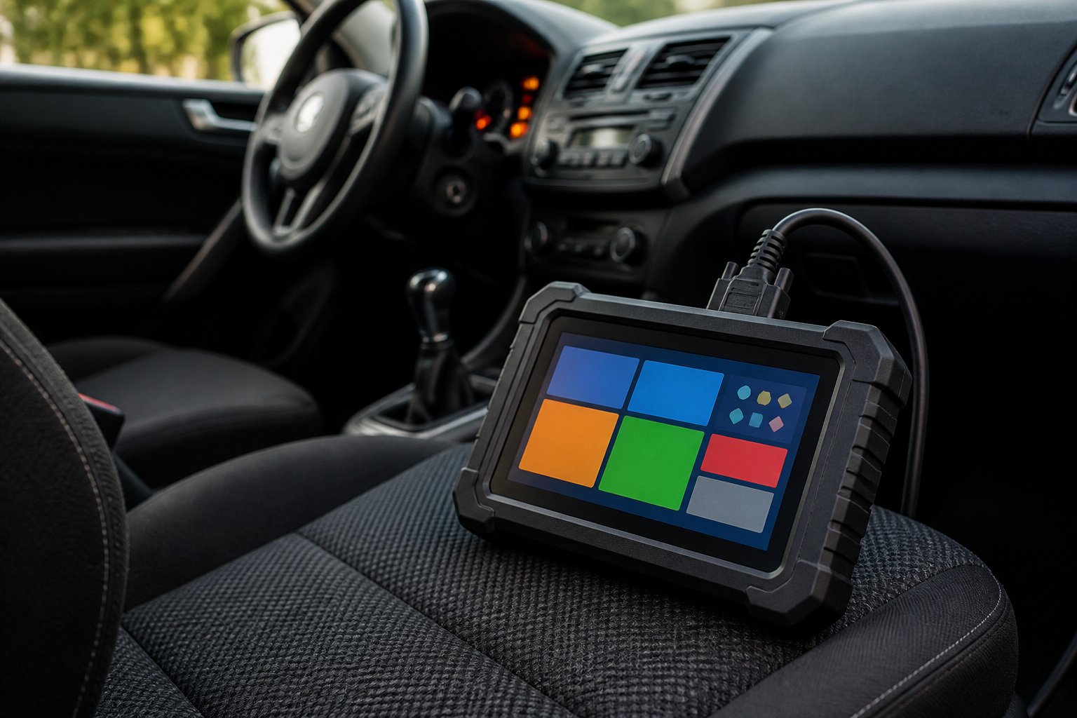 Mehrsystem OBD2 Scanner prüft ABS Airbag und Motor beim Gebrauchtwagen