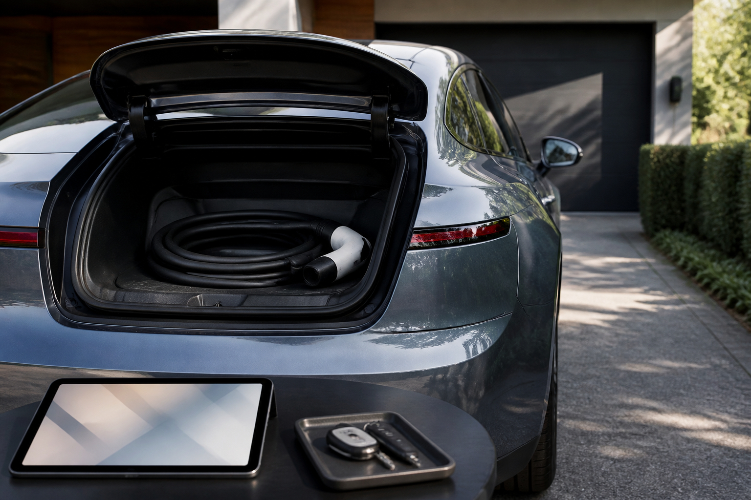 Elektroauto privat verkaufen mit Ladekabel und digitalem Kaufvertrag