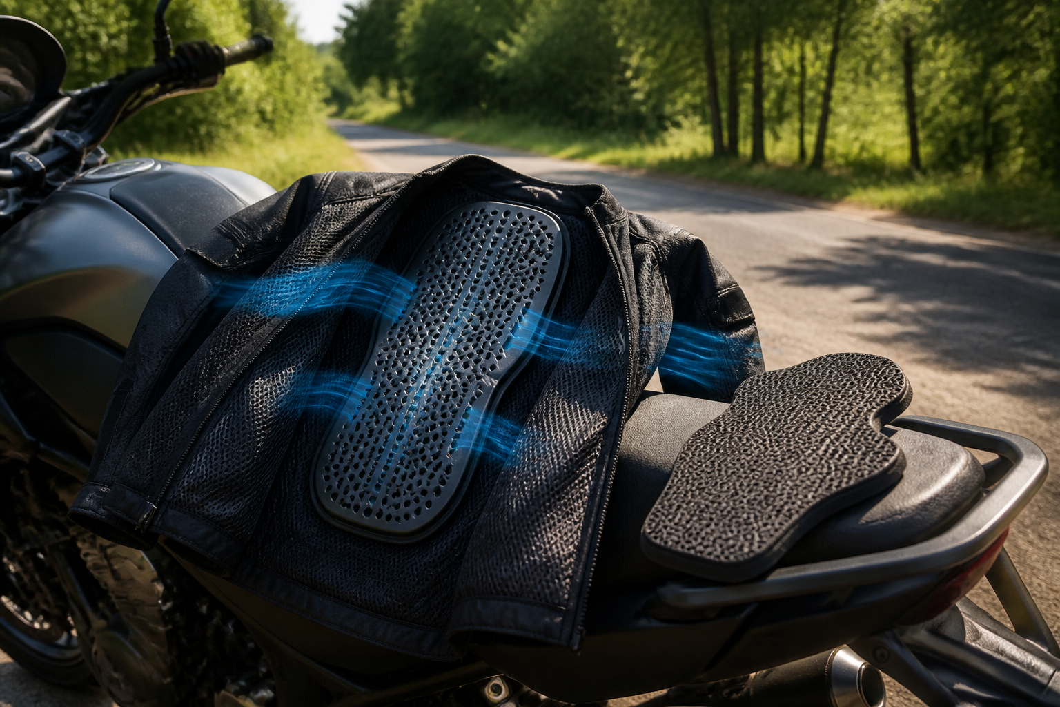 Atmungsaktiver Rückenprotektor Motorrad im Sommer