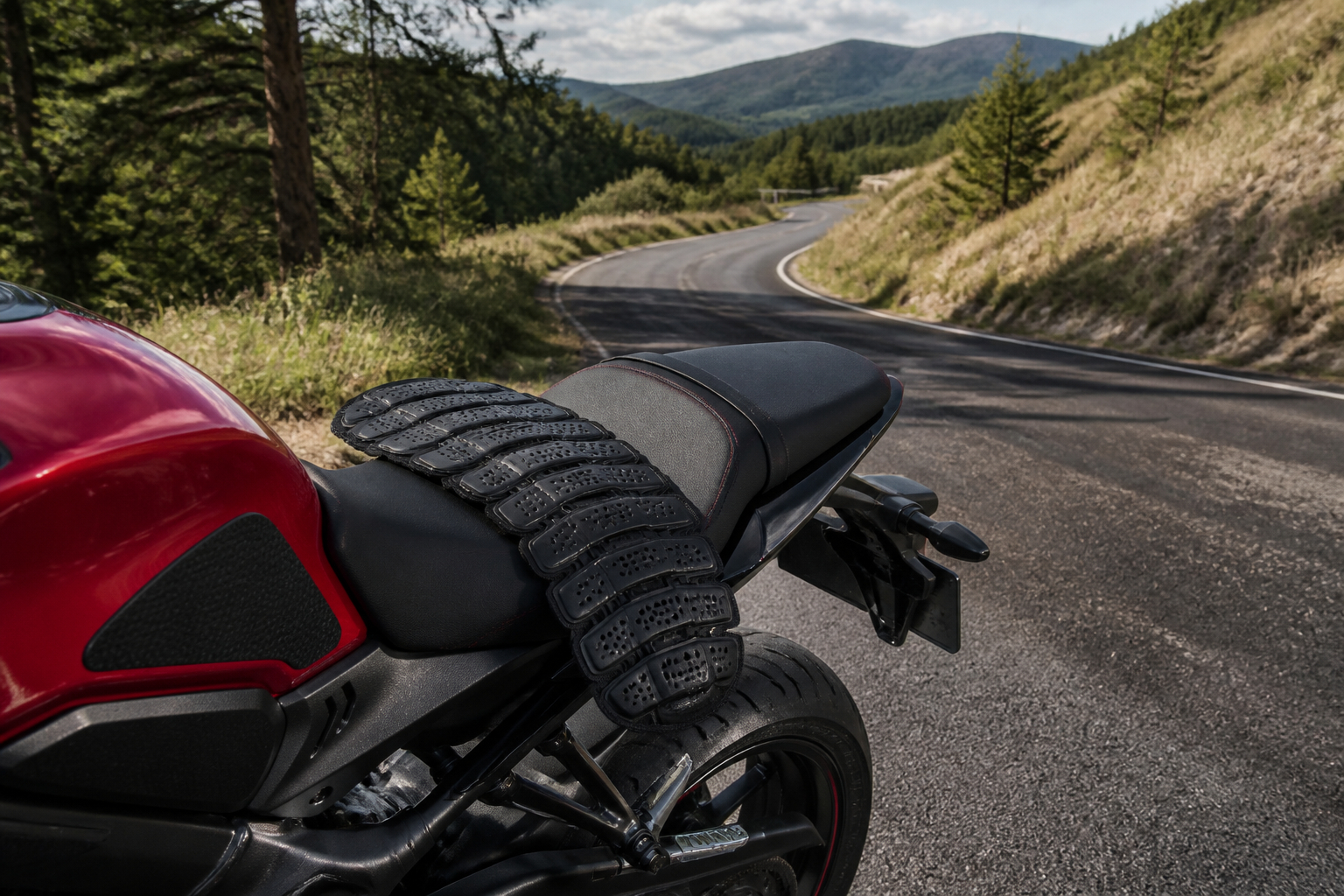 Flexibler Level 2 Rückenprotektor beim Motorradfahren