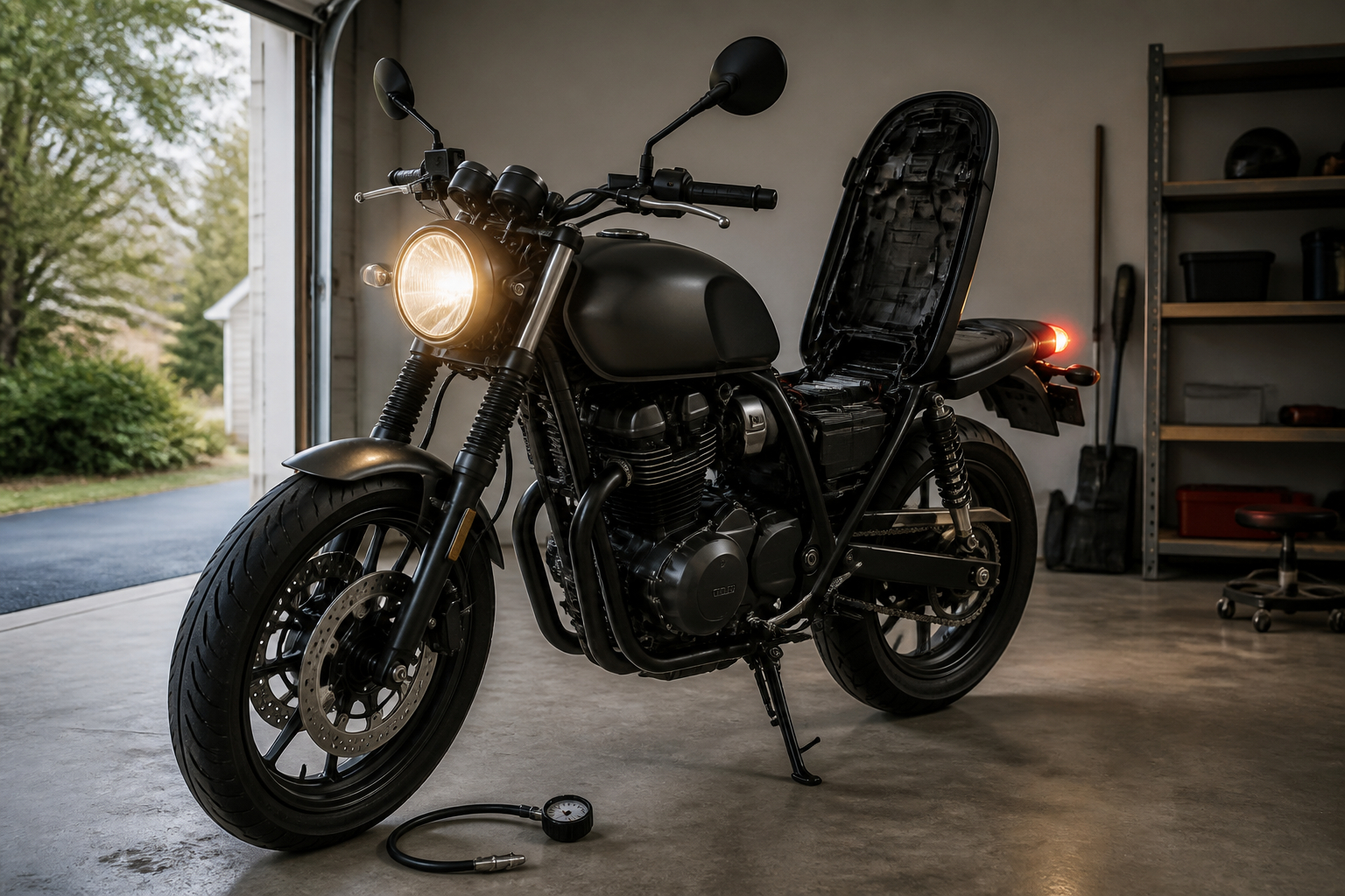 Motorrad nach dem Überwintern für die erste Fahrt prüfen