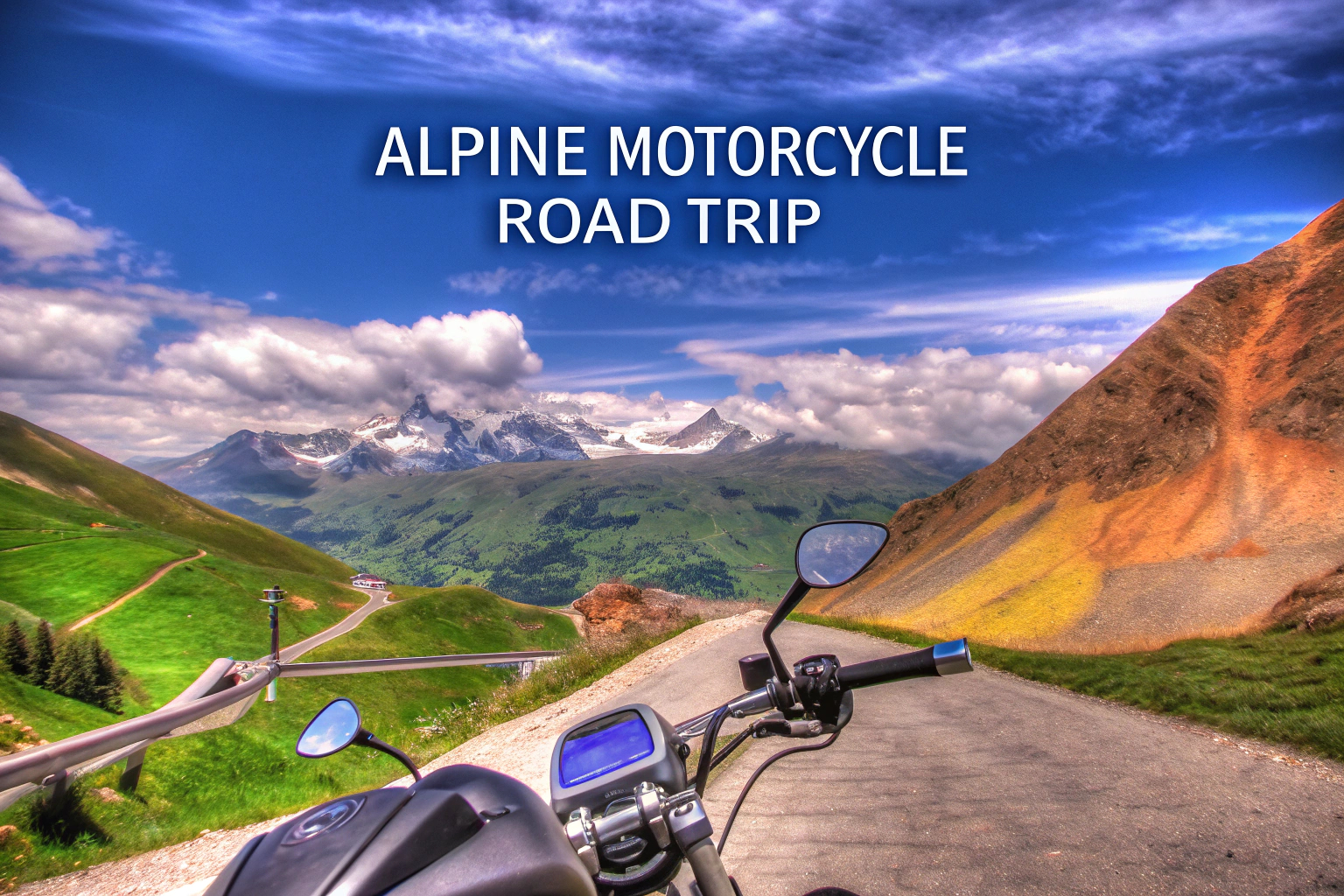 Motorradfahrer mit GPS in den Alpen