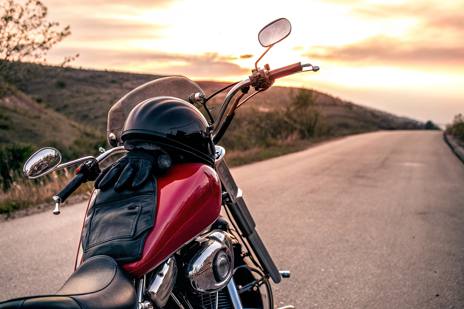 Sicherheitsausrüstung auf einem Motorradfahrer