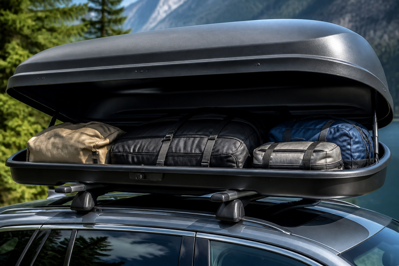 Gepäck in einer Dachbox richtig verteilen und sichern