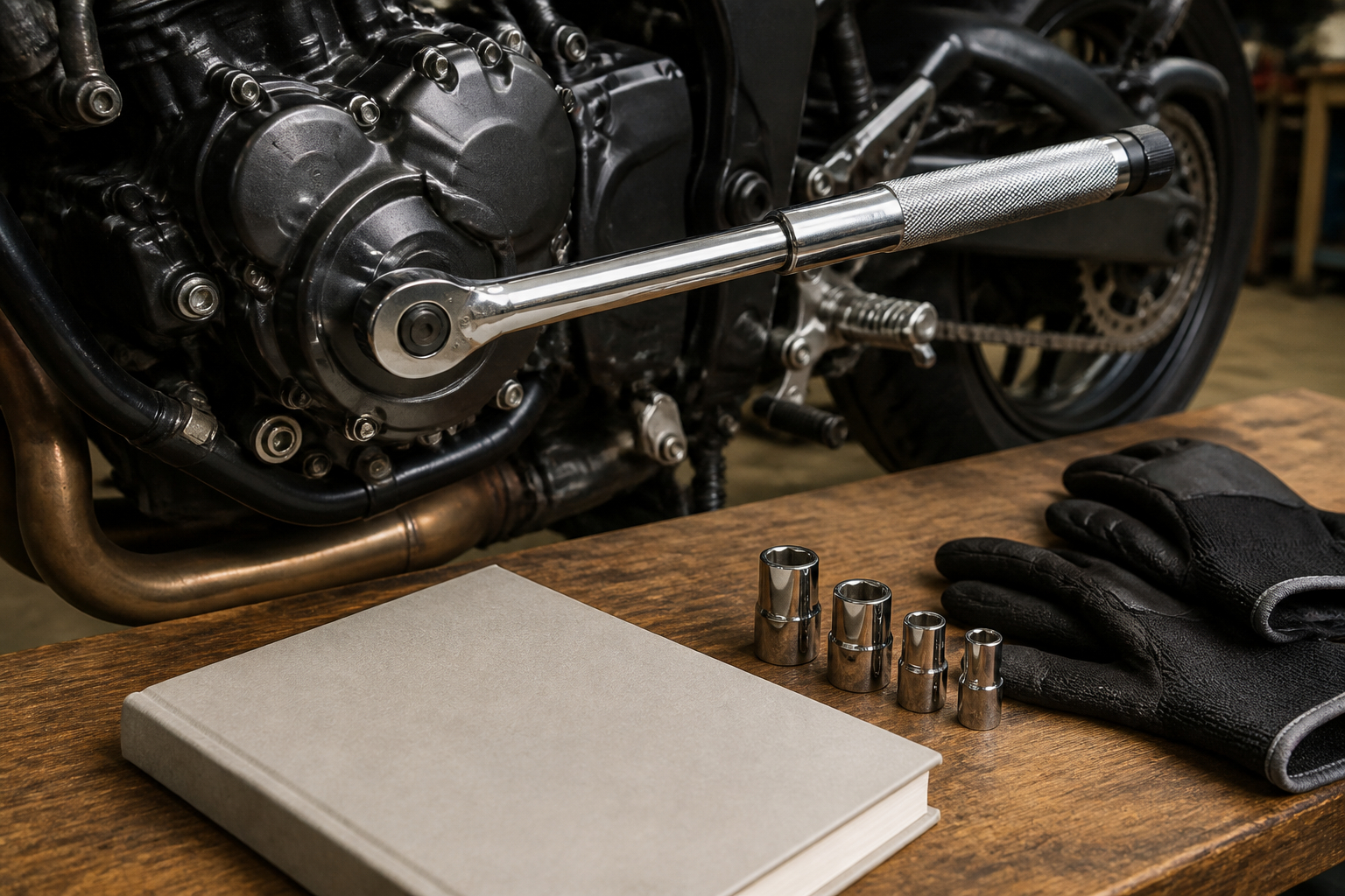 Drehmomentschlüssel bei der sicheren Motorradwartung