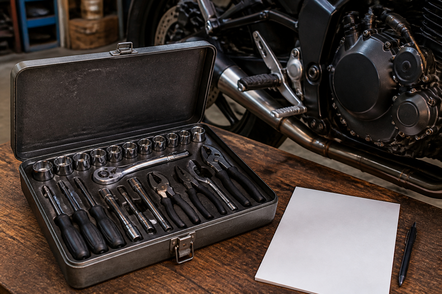 Großer Werkzeugkoffer für Motorrad und Garage