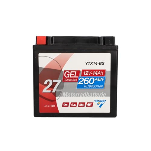 CARTEC Motorradbatterie YTX14-BS