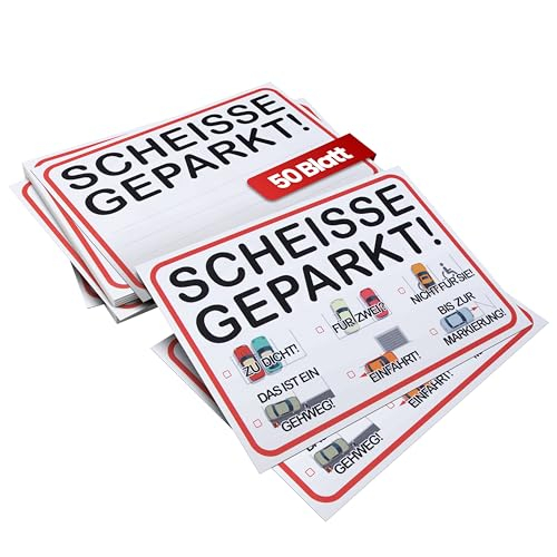 AGEX Knöllchen scheisse geparkt! Humoristischer Strafzettel für Falschparker