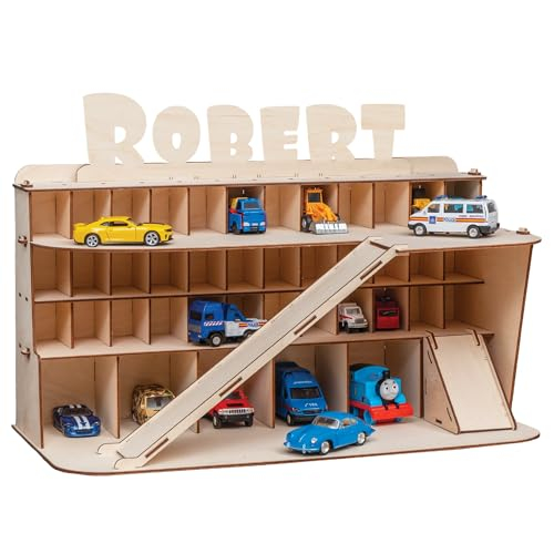 TOYBOX Nachhaltiges Holzspielzeug Auto Garage Set
