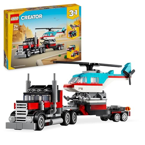 LEGO Creator 3in1 Tieflader mit Hubschrauber und SUV