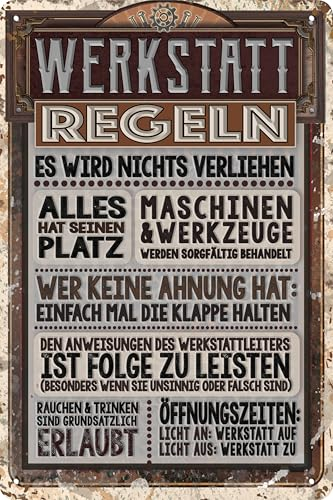 LUCKYLINDE Blechschild für WERKSTATT und GARAGE