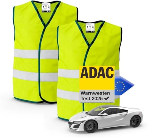 POWR CAR 2X Warnwesten Auto gelb ISO20471