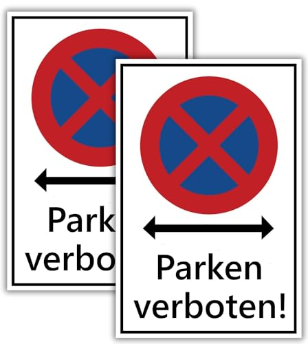 2 Stück Parken Verboten Schild - PVC