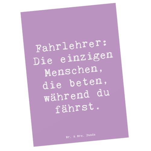 Mr. & Mrs. Panda Postkarte Spruch Fahrlehrer Engel