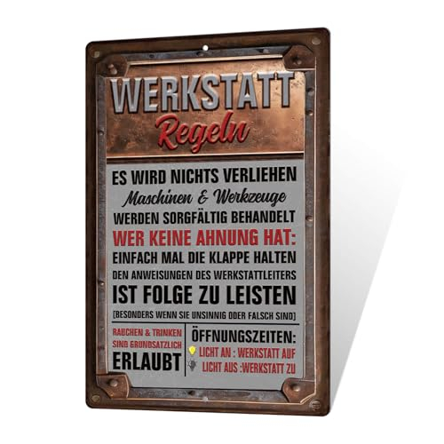 Putuo Decor Werkstatt Regeln Blechschild